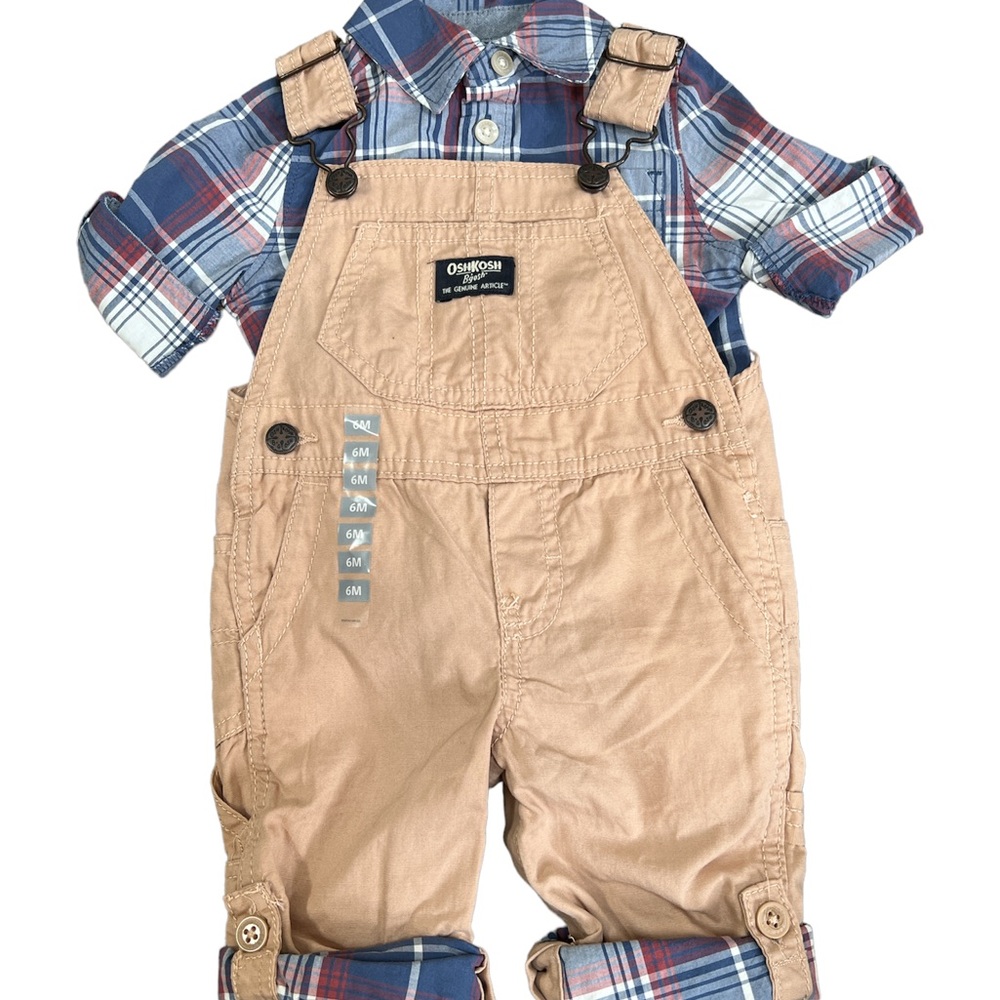 OshKosh B’gosh overall and button up body suit